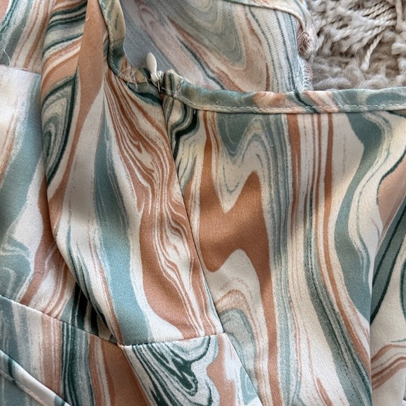 Swirl Pattern Maxi Dress in Cream and Green - Picture 4 of 6